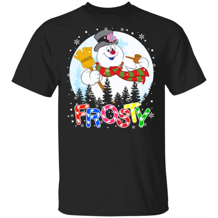 Christmas Snowman Lover Shirt Frosty Cool Christmas Candy Letters Snowman Lover Gifts Christmas T-Shirt