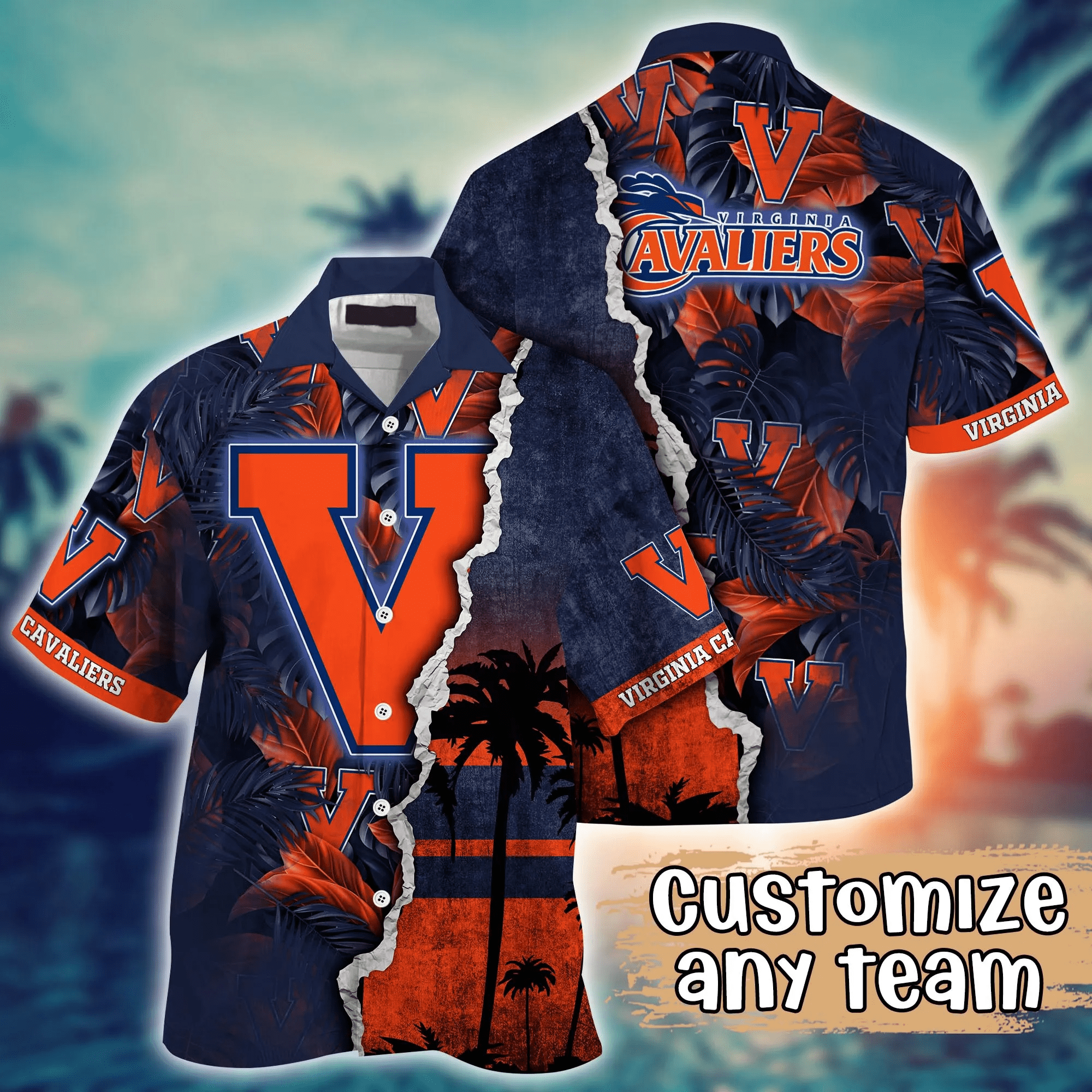 Virginia Cavaliers NCCA Hawaiian Shirt Custom Sunscreen Aloha Shirt