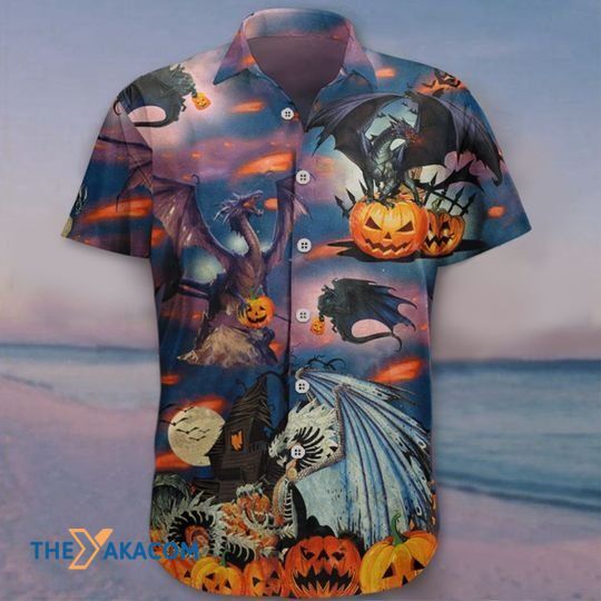 Happy Halloween Pumpkin Legend Of Dragon Hawaiian Shirt Ha83573