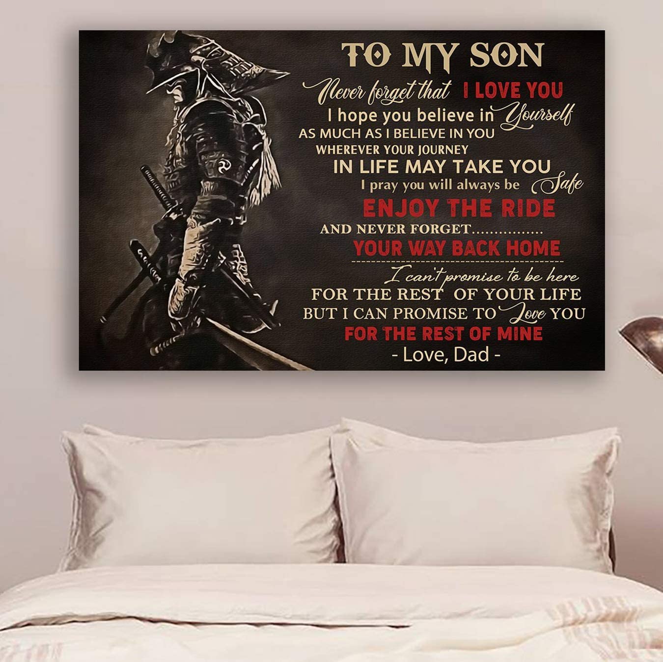 Poster for Room Aesthetic – Command Strips Wall Decor – Qh68 Samurai Poster – Dad to Son – Your Way Back Home