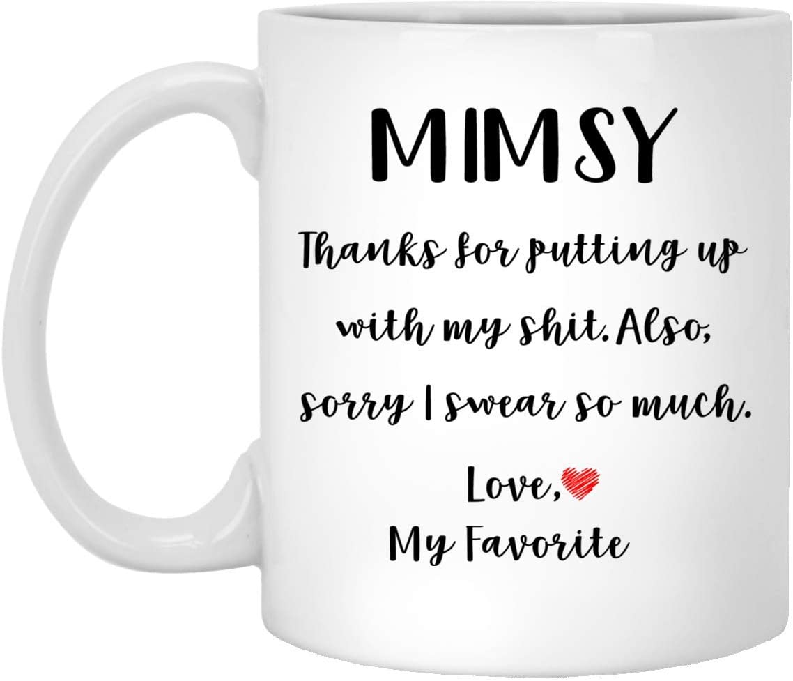 Mimsy Gifts From Daughter Son – Mothers Day Gifts For Mimsy Birthday Gifts – Funny Mimsy Coffee Mug Christmas Gift Ideas For Mimsy – White – 15Oz