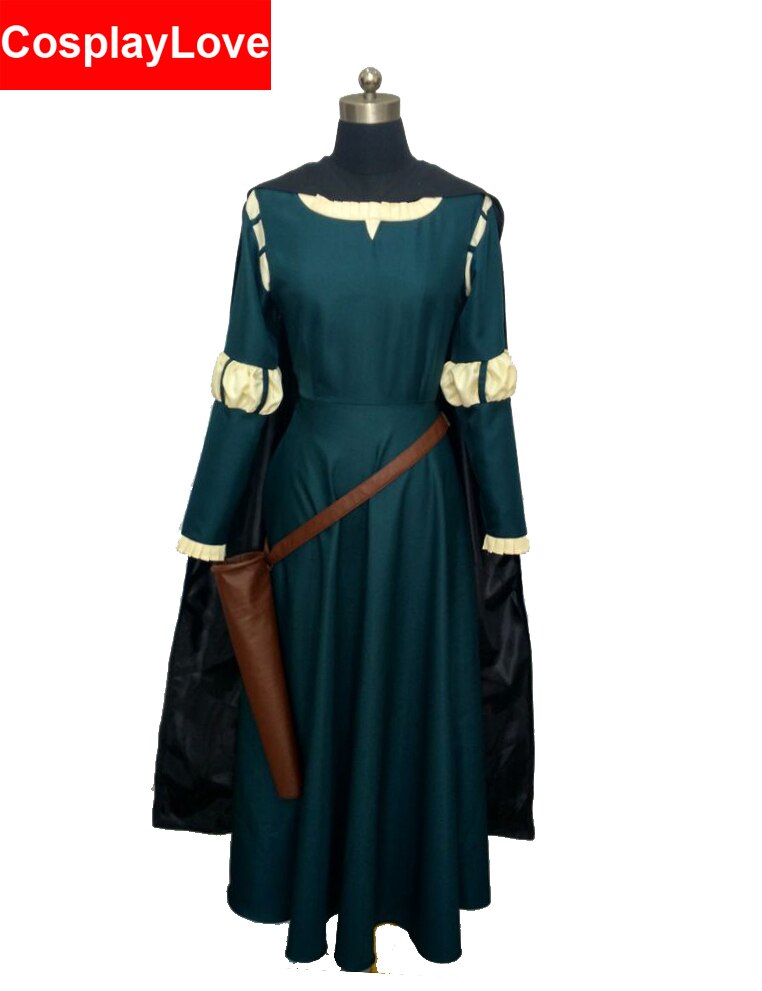 2016 Brave Merida Princess Dress Costume Adult Cosplay Costume With Cloak alx