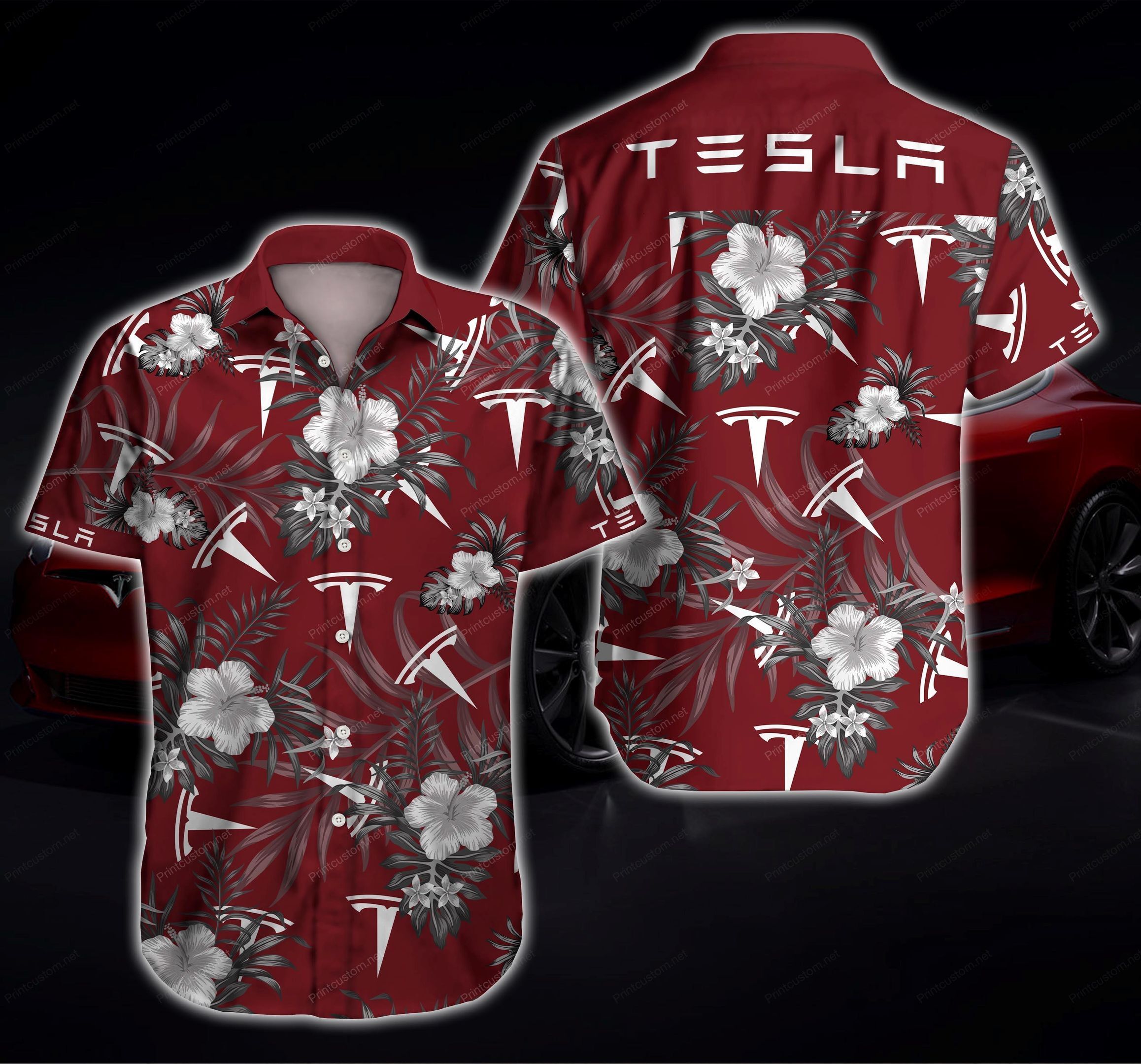 Tlmus Tesla Hawaiian Shirt Summer Button Up For Men Beach Wear Short Sleeve Hawaiian Ha22120