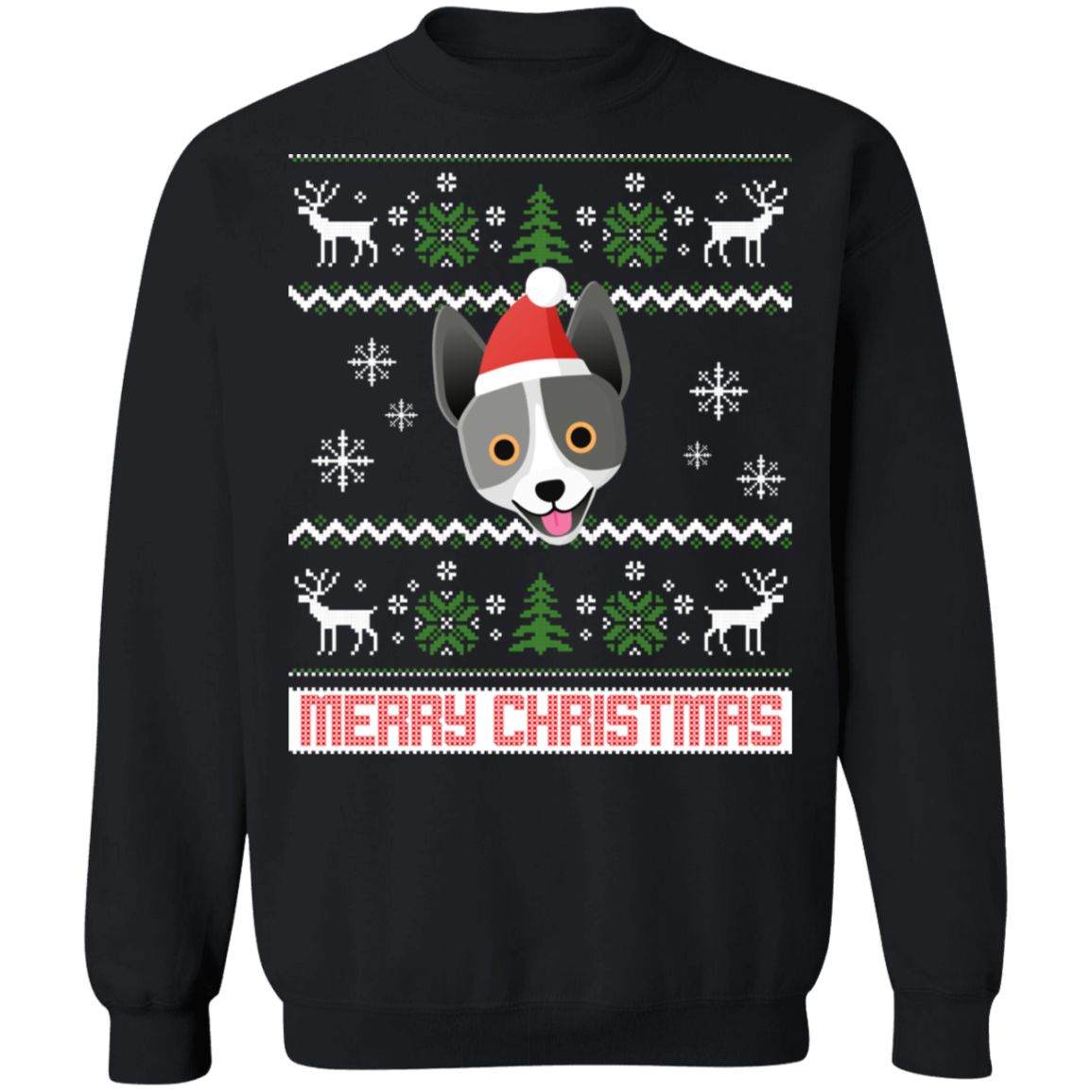 Australian Cattle Dog Santa Snow Ugly Christmas Sweater