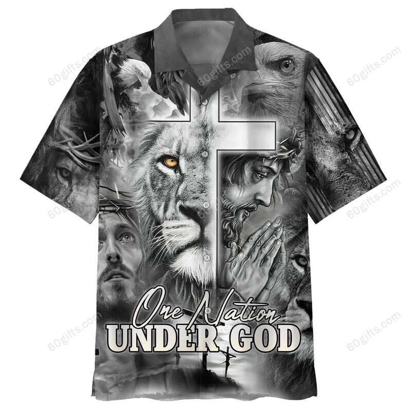 3D Jesus Hawaiian Shirt, Hoodie, Zip Hoodie, Hoodie Dress, Sweatshirt Under God Christian All Over Print