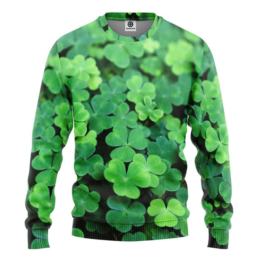 Gearhuman 3D St Patricks Day Shamrock Custom Tshirt Hoodie Apparel Personalized Trending Gift Hoodie x TeeAndYou 