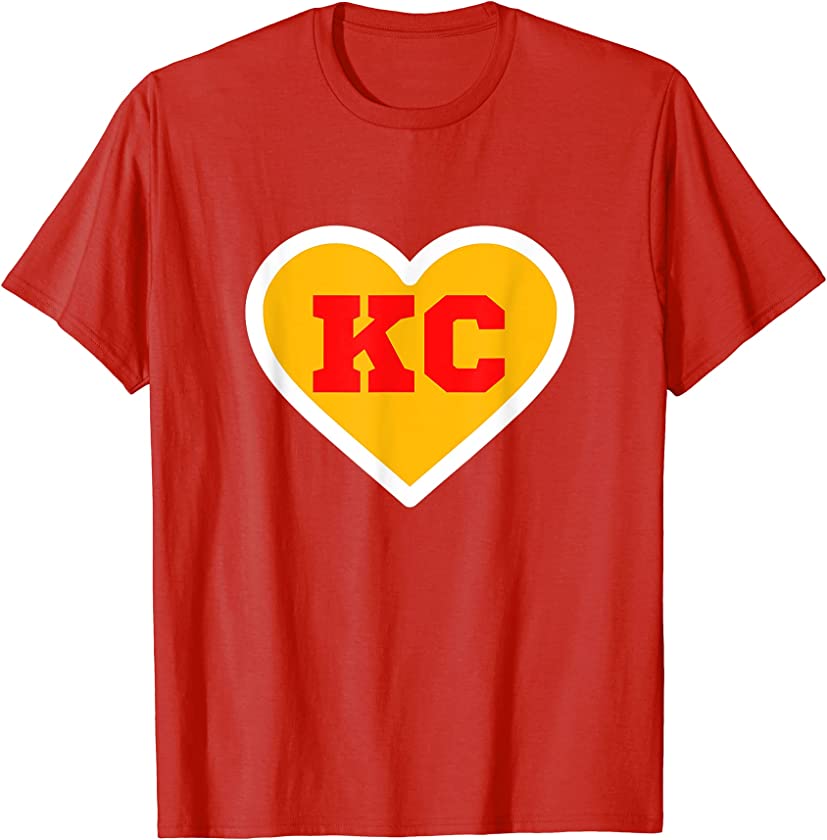 Kansas City Football KC Retro Sports I Love KC Heart White T-Shirt