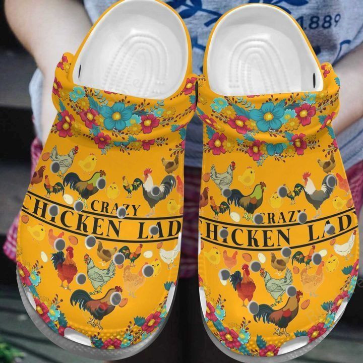 Crazy Chicken Lady Croc Shoes For Mother Day – Chicken Flower Shoes Crocbland Clog Gifts For Mom Daughter