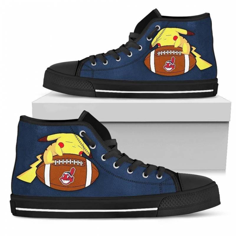 Pikachu Laying On Ball Cleveland Indians High Top Shoes #230