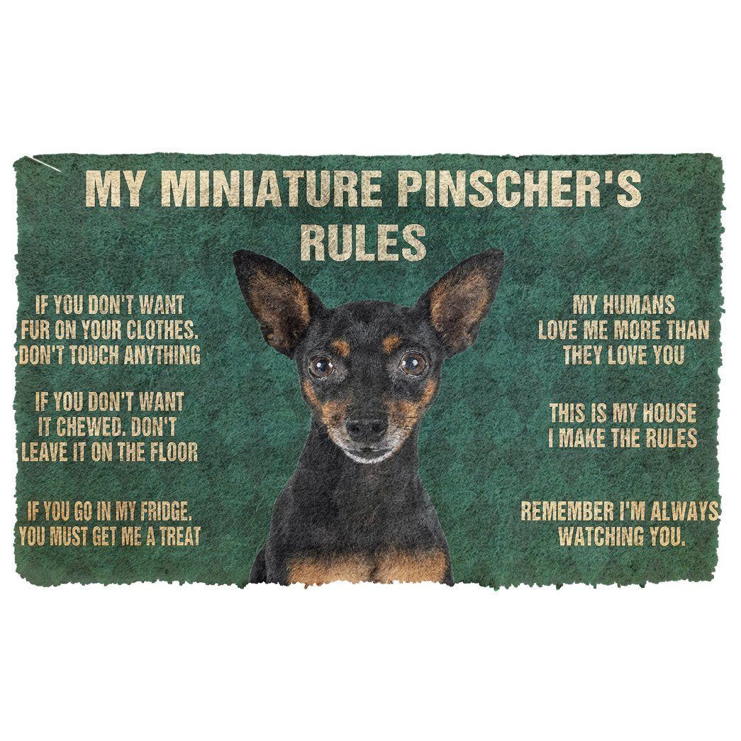 Gearhumans 3D Miniature Pinscher’S Rules Doormat