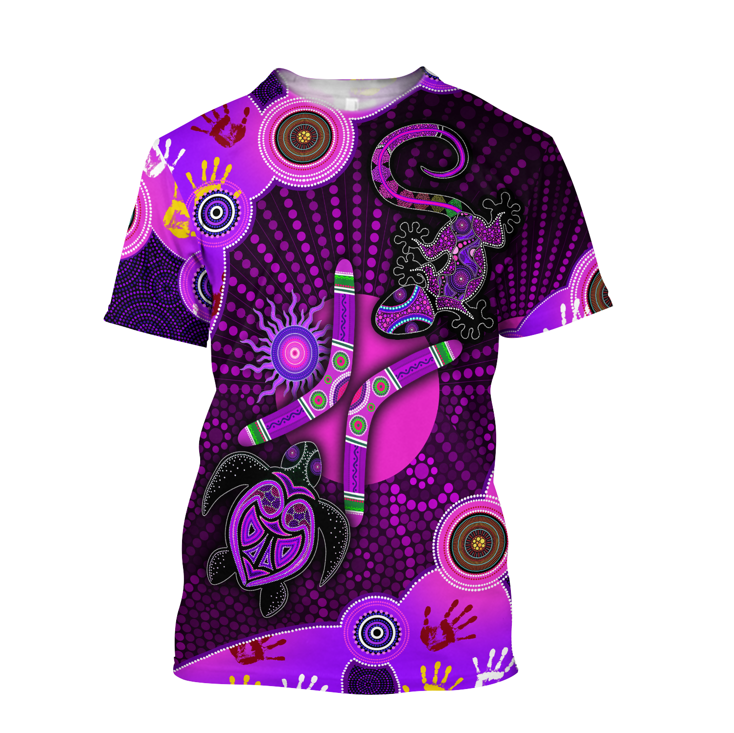 Aboriginal Naidoc Week 2021 Purple Turtle Lizard Sun 3D Printed Summer Shirts