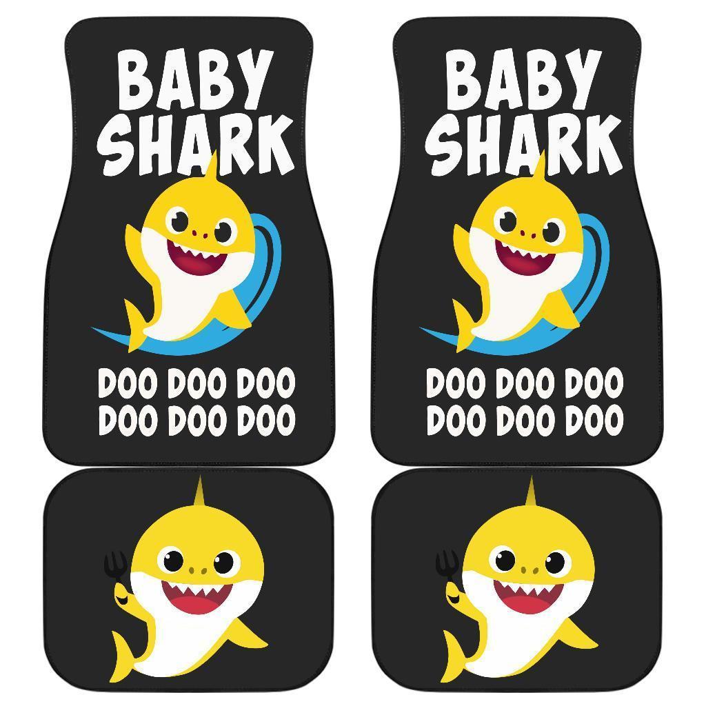 Baby Shark Doo Doo Doo Black Theme Car Floor Mats | Set Of 4