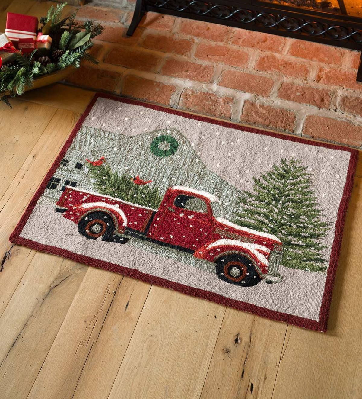 Red Truck Christmas CLM1610113D Doormat