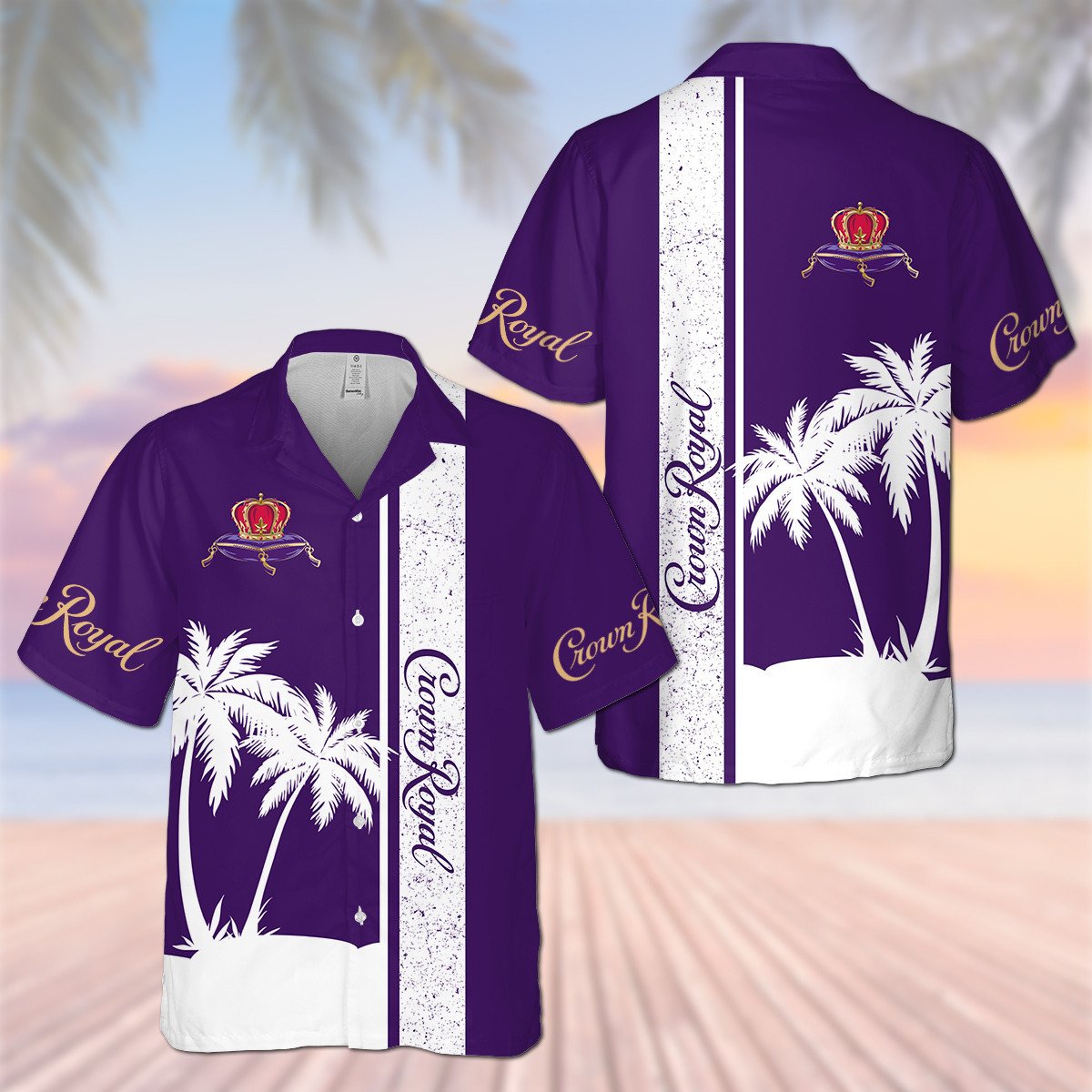 Crown Royal Palm Tree Pattern Hawaii Shirt Ha3522