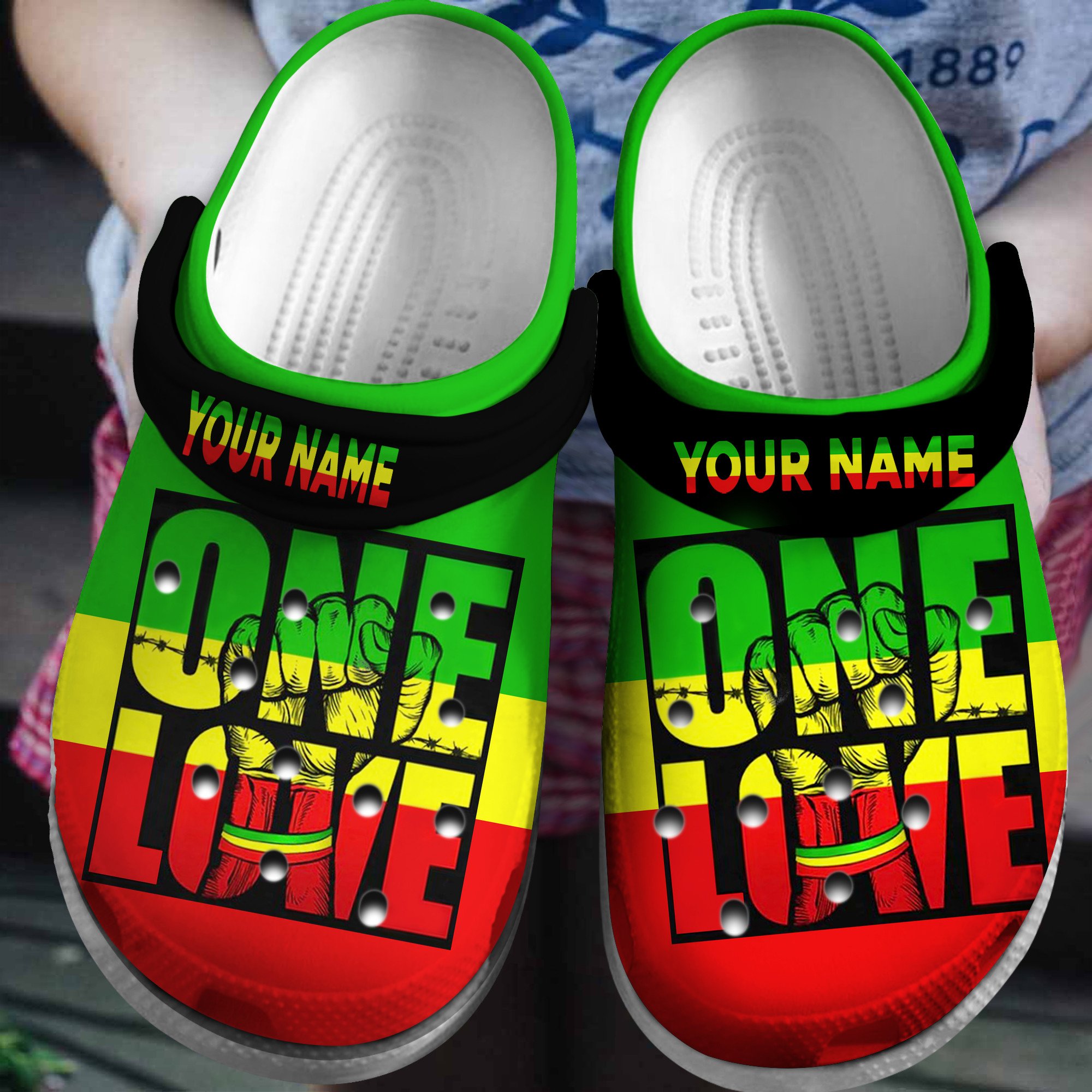 Personalized One Love Strong Black History African American clogs Classic Clog Shoes