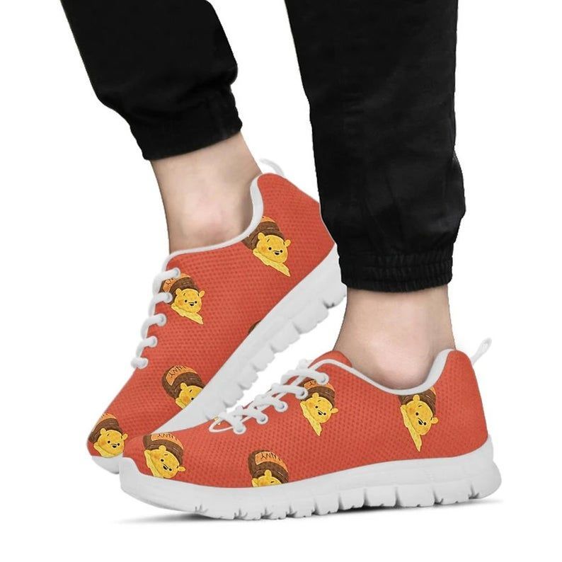 Pooh Bear Winnie The Pooh Cartoon Gift For Fan White Shoes 2 Fly Sneakers