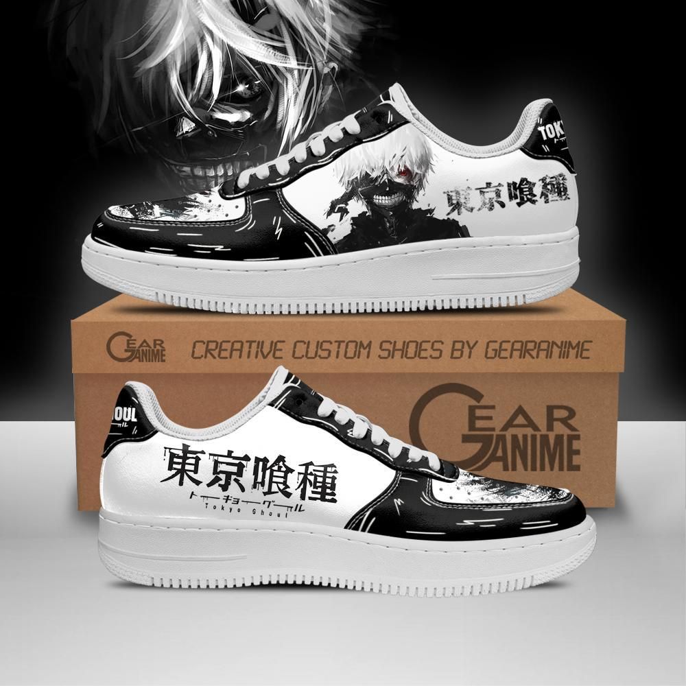 Ken Kaneki Tokyo Ghoul Air Force Shoes Sneakers Custom Anime V4