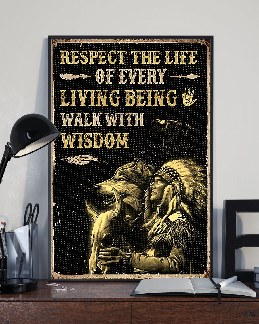 Native American Respect The Life Vertical Canvas And Poster | Wall Decor Visual Art