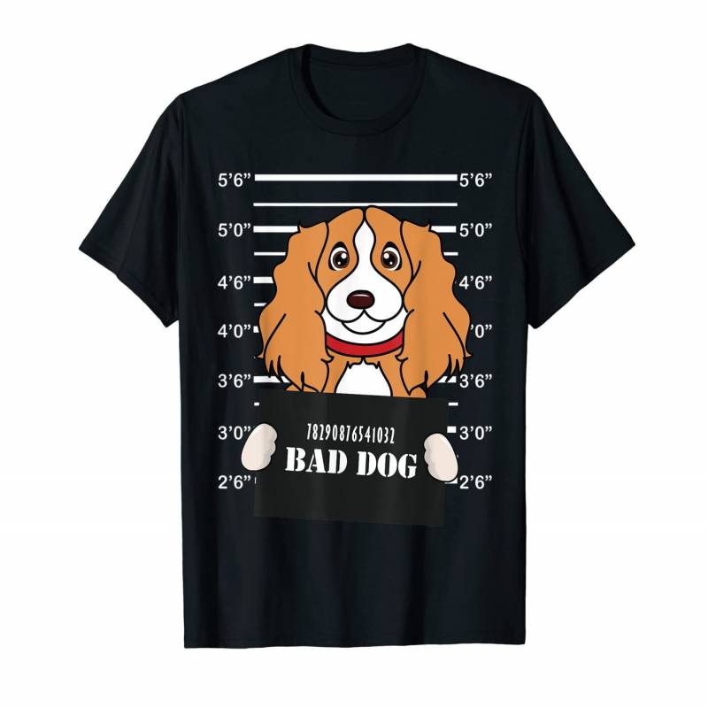 Cocker Spaniel Funny Mug Shot Bad Dog Mom Dad Gift T-shirt