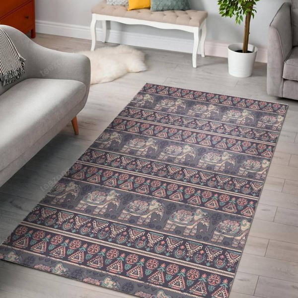 Black Elephant Aztec Pattern Prints Area Limited Edition  Sku 264978 Rug