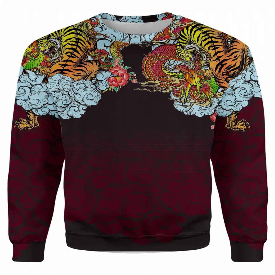 Dragon Tiger Red Sweatshirt