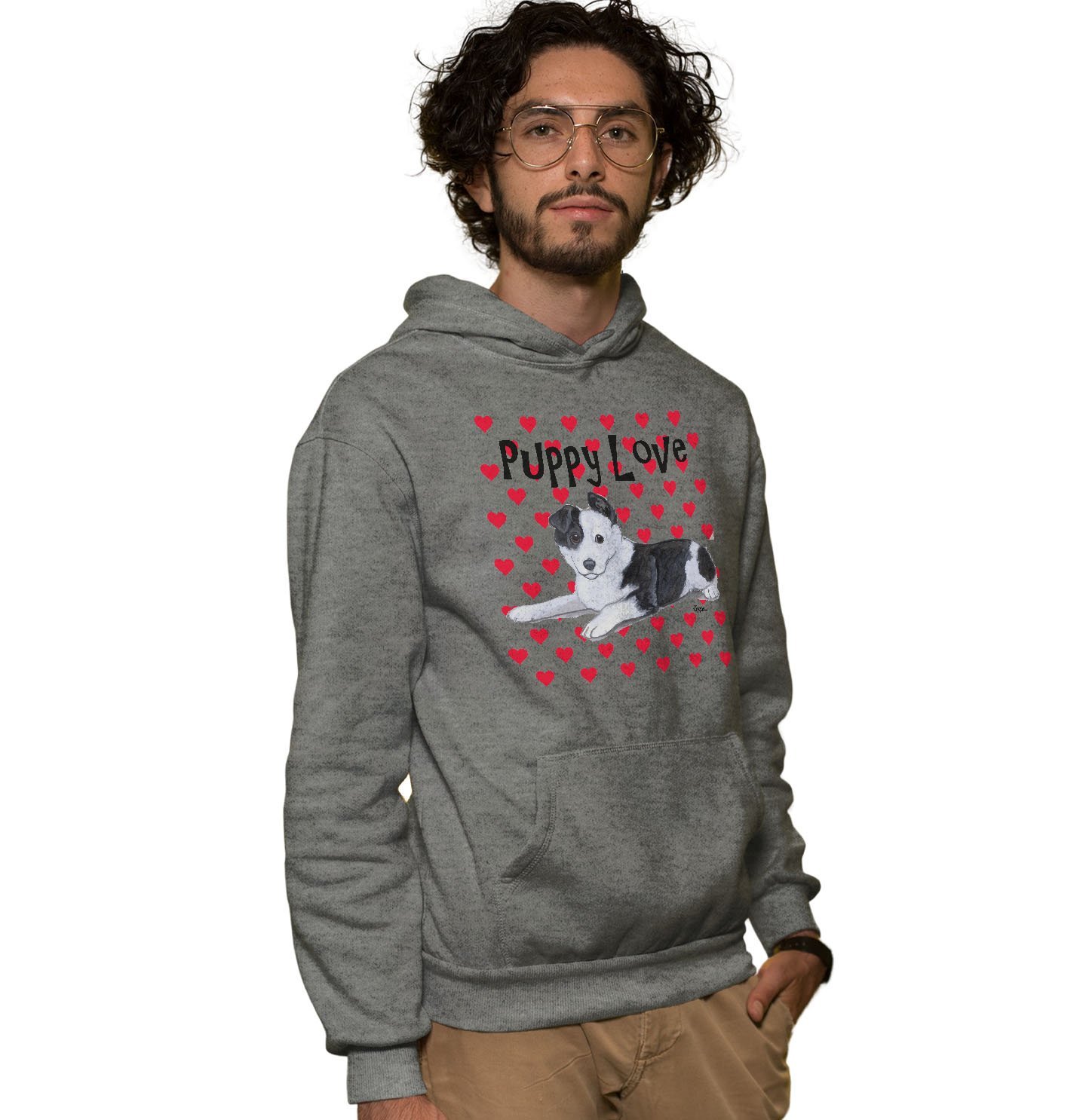 Border Collie Puppy Love – Adult Unisex Hoodie Sweatshirt