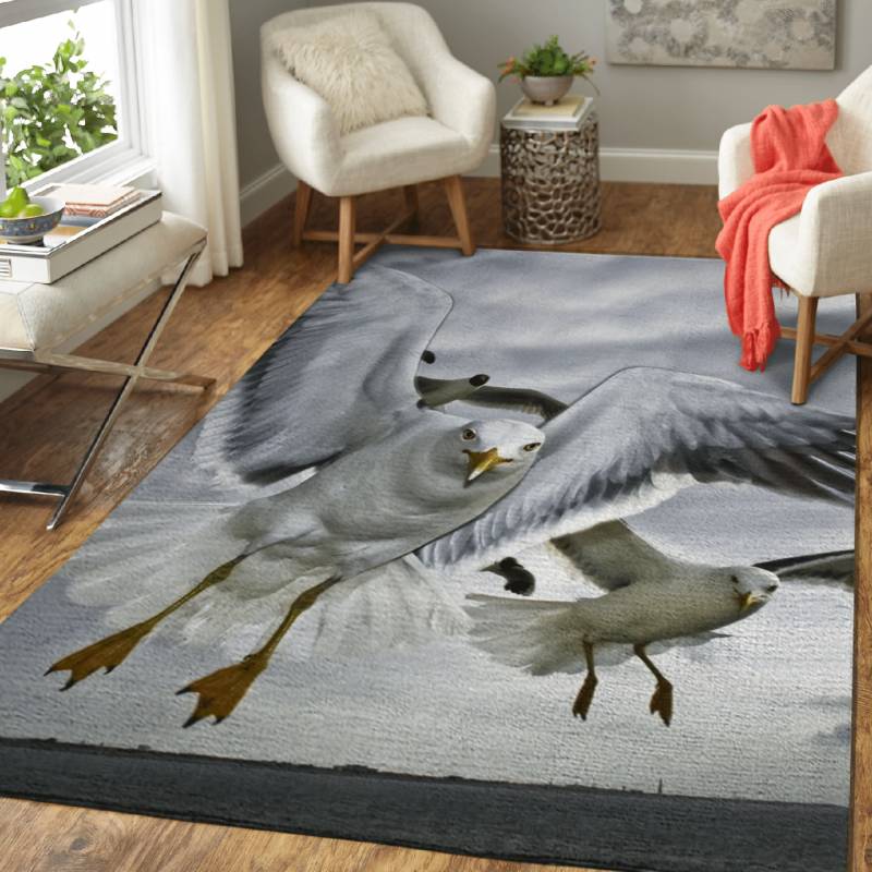 Seagull in Flight – Animals Area Rug Carpet