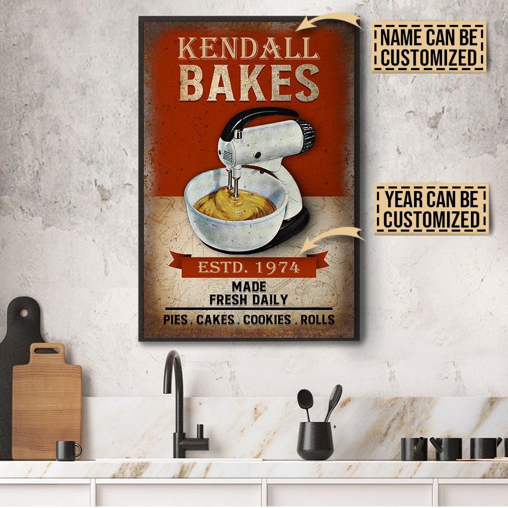 Aeticon Gifts Personalized Bakes Made Fresh Daily Canvas Mom Dad Gift Home Decor