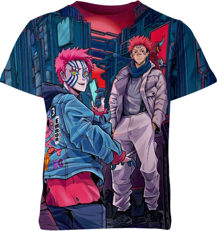 Akaza Demon Slayer Yuji Itadori Jujutsu Kaisen Shirt