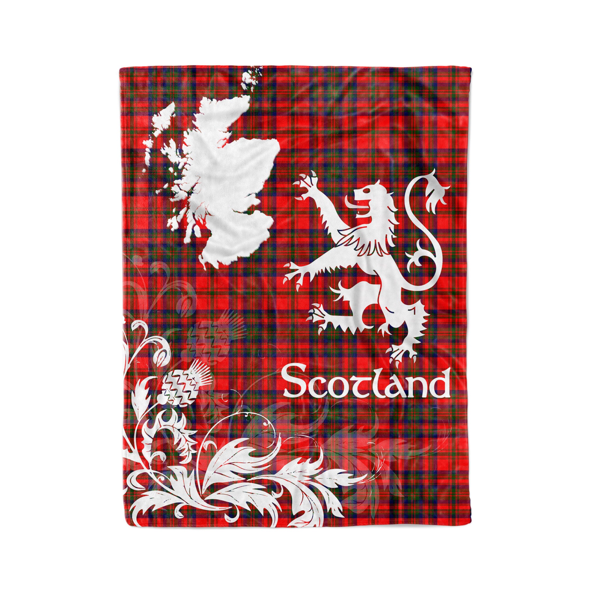 Tartan Plaid Fleece Blanket Tartan Blanket Thistle And Lion Scottish Clan Matheson Plaid Blanket