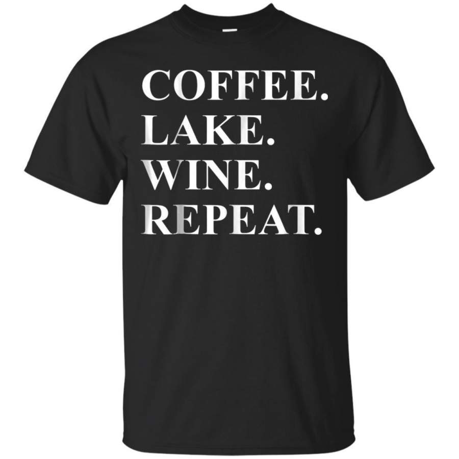 AGR Coffee Lake Wine Repeat  Funny Caffeine Men Women T Shirt Jaq T-shirt