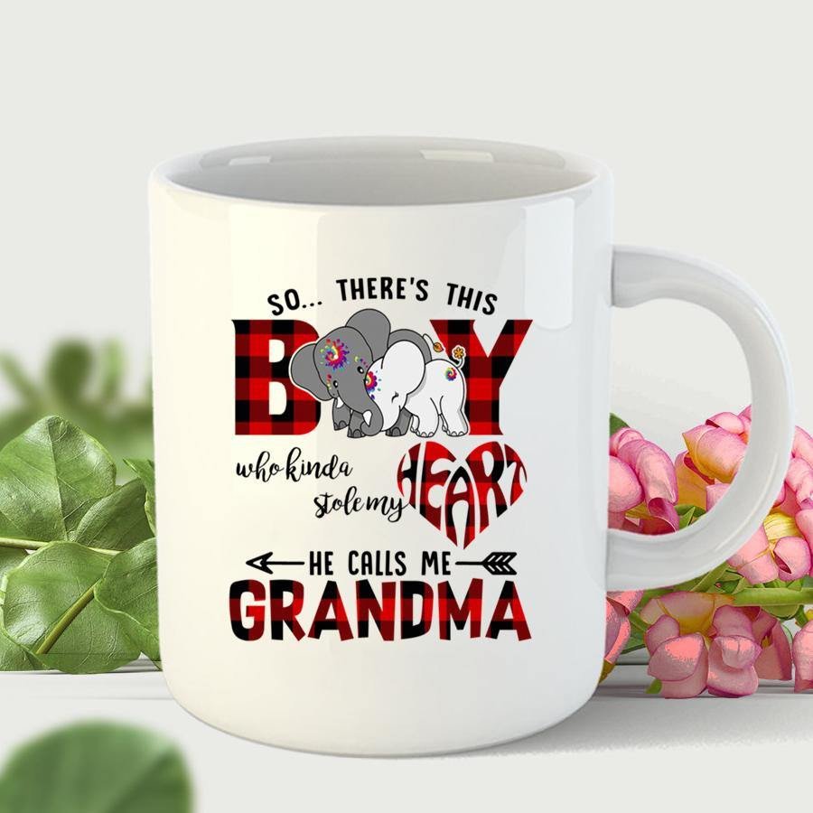 So There This Boy Calls Me Grandma Elephant Cute Mug