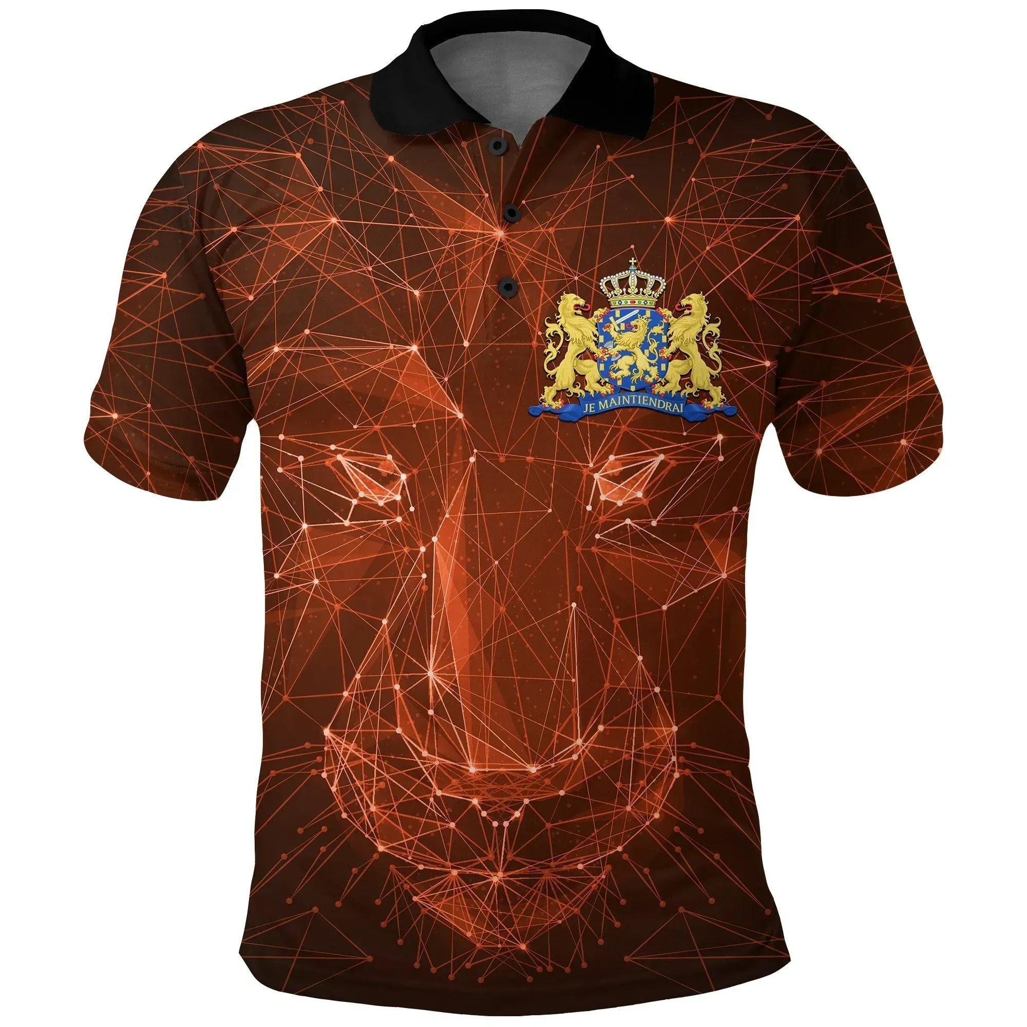 The Netherlands Polo Shirt Geometric Lion Rlt7