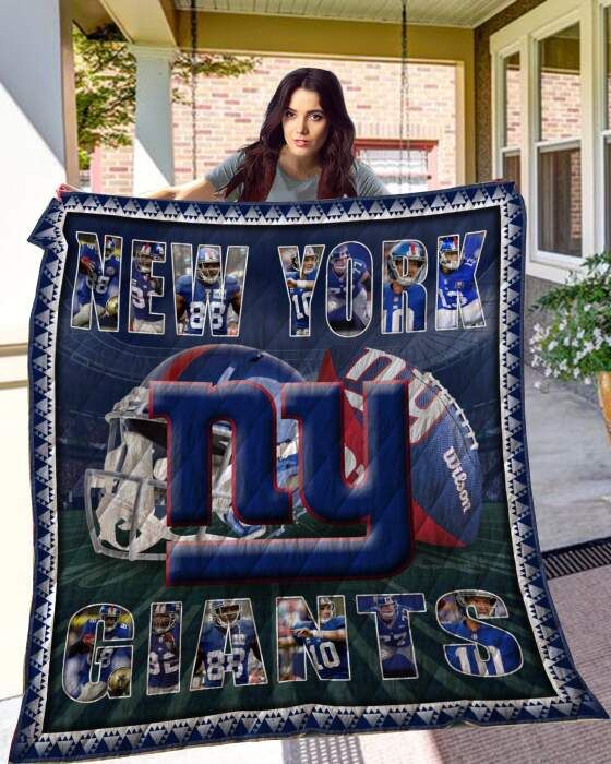 New York Giants 3D Quilt Blanket, Fleece Blanket