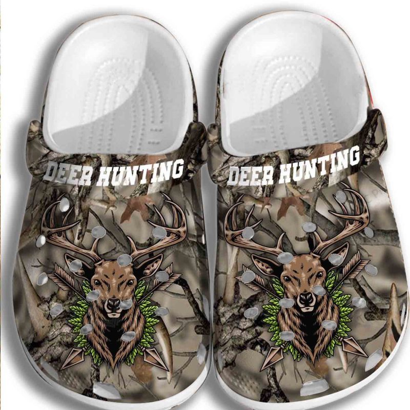 Deer Hunting Croc Shoes For Men – Deer Shoes Crocbland Clog Gifts For Father Day Grandpa