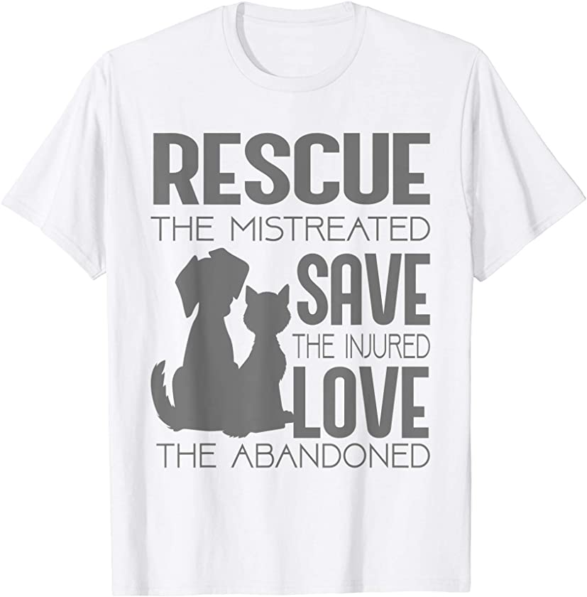 Rescue Save Love Animal Rescue Dog Cat Lovers Cute Gift T-Shirt