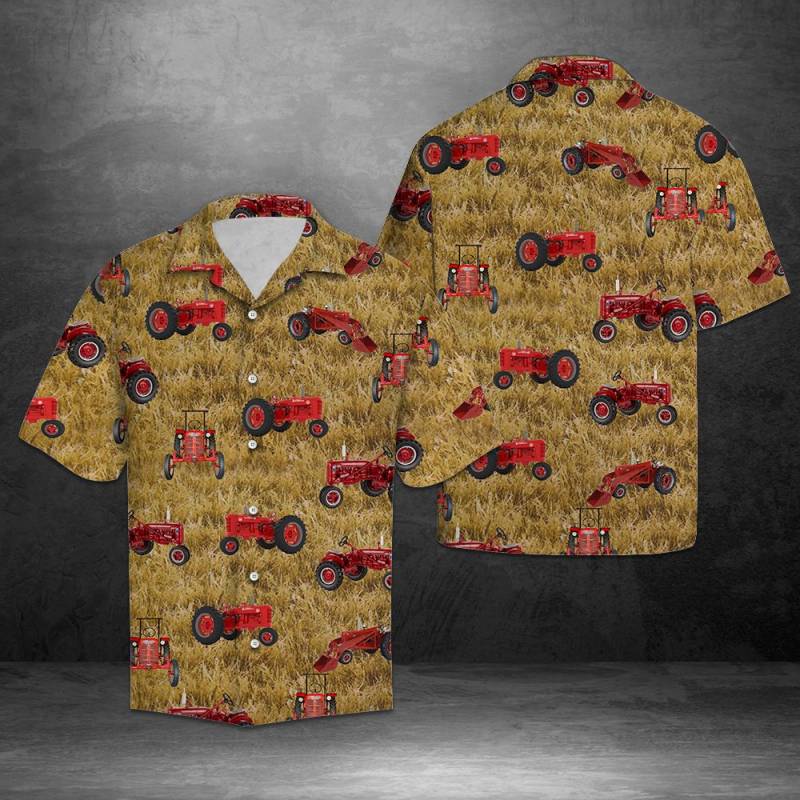 Red Tractor Hawaiian Shirt Ha57413