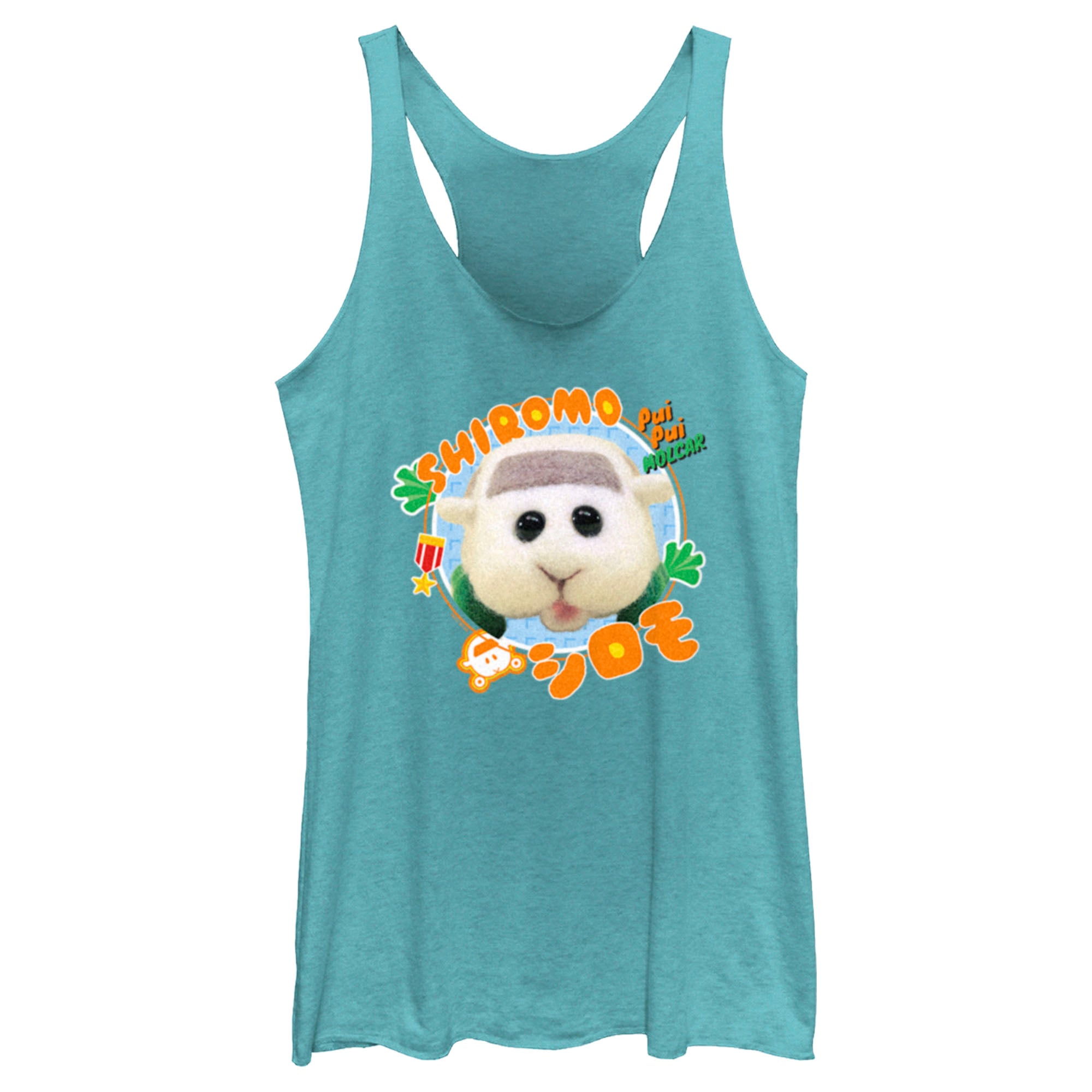 Women’S Pui Pui Molcar Shiromo Photo Portrait Racerback Tank Top