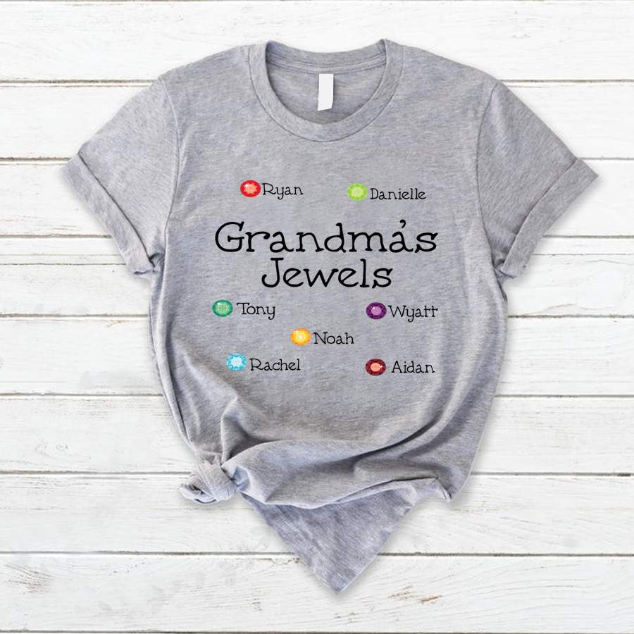 Personalized Grandma’s Jewels Kids Names Shirt