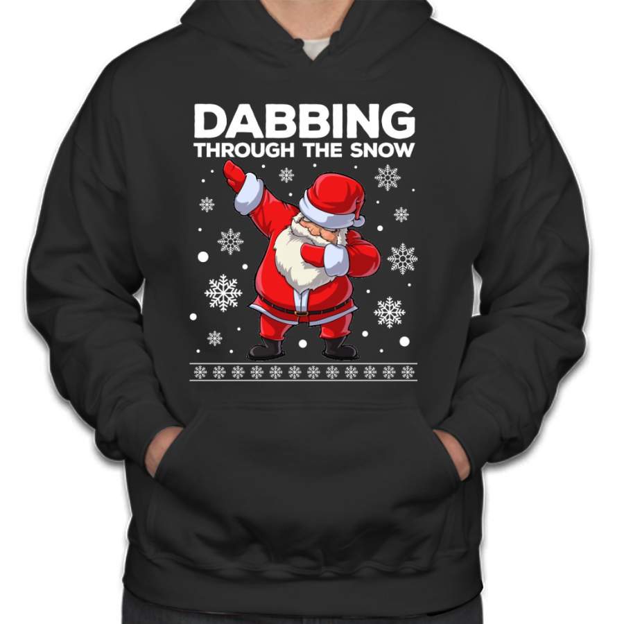 Dabbing Santa Through the Snow T Shirt Christmas Dab Gifts Hoodie