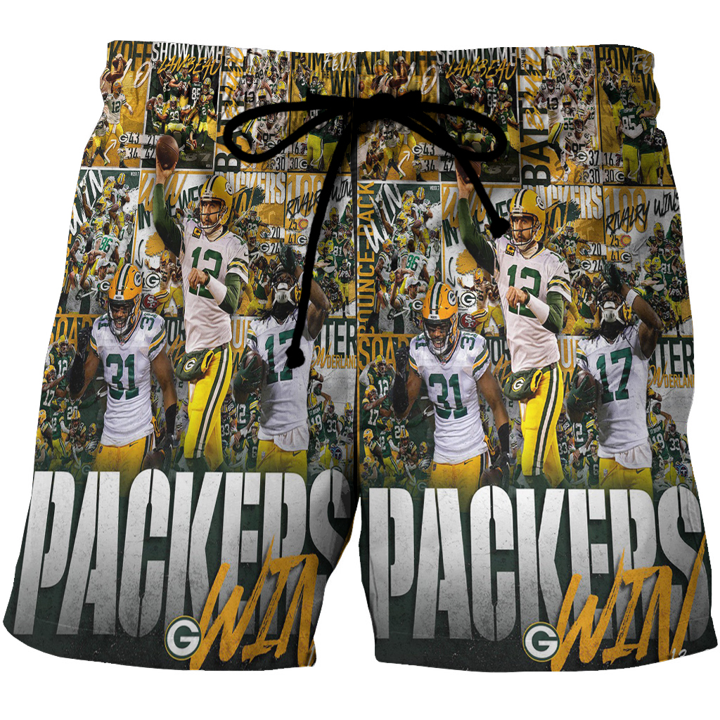 Green Bay Packers Player Team V3 3D All Over Print Summer Beach Hawaiian Short