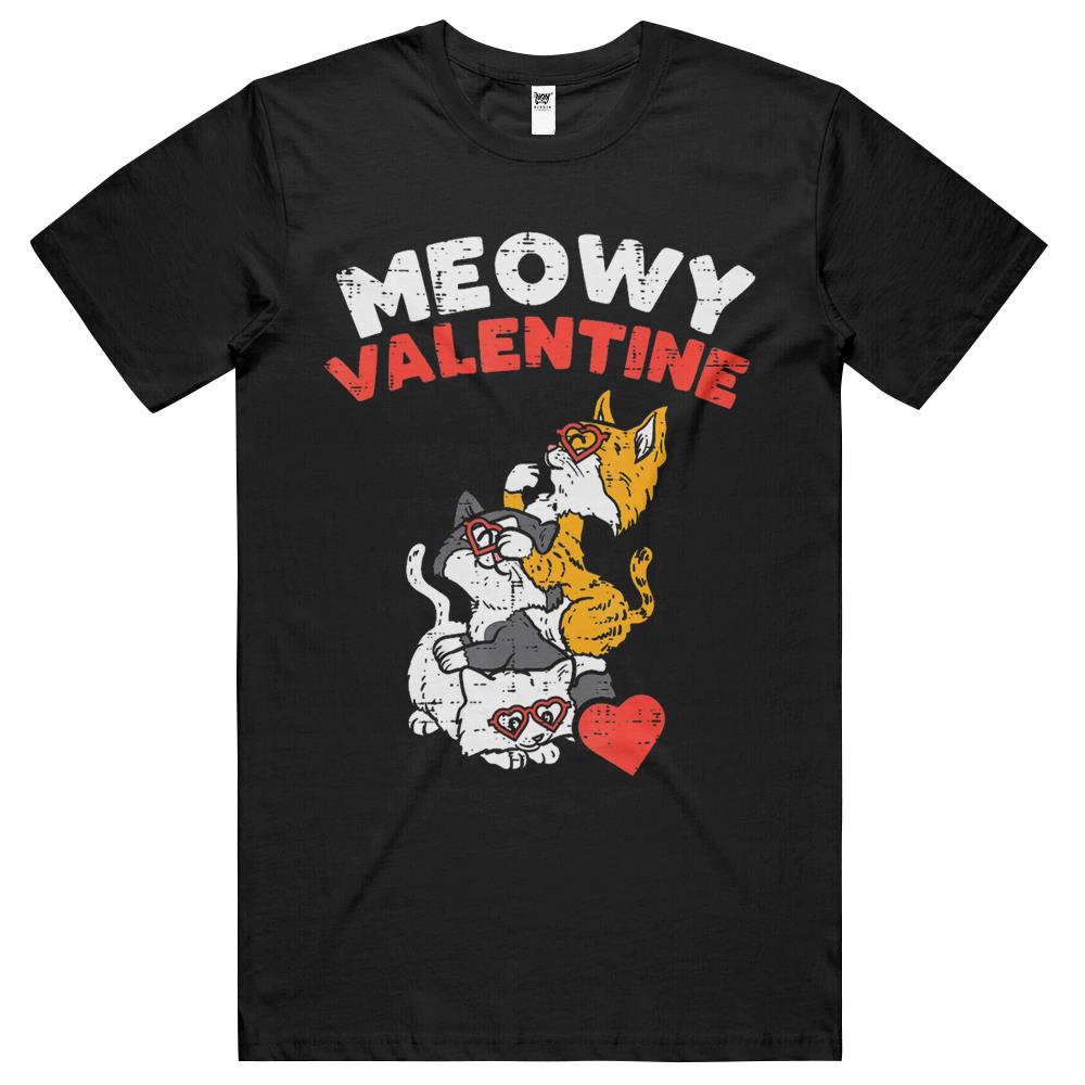 Meowy Valentine Cats Cute Kitten Cat Valentines Day Women T Shirts