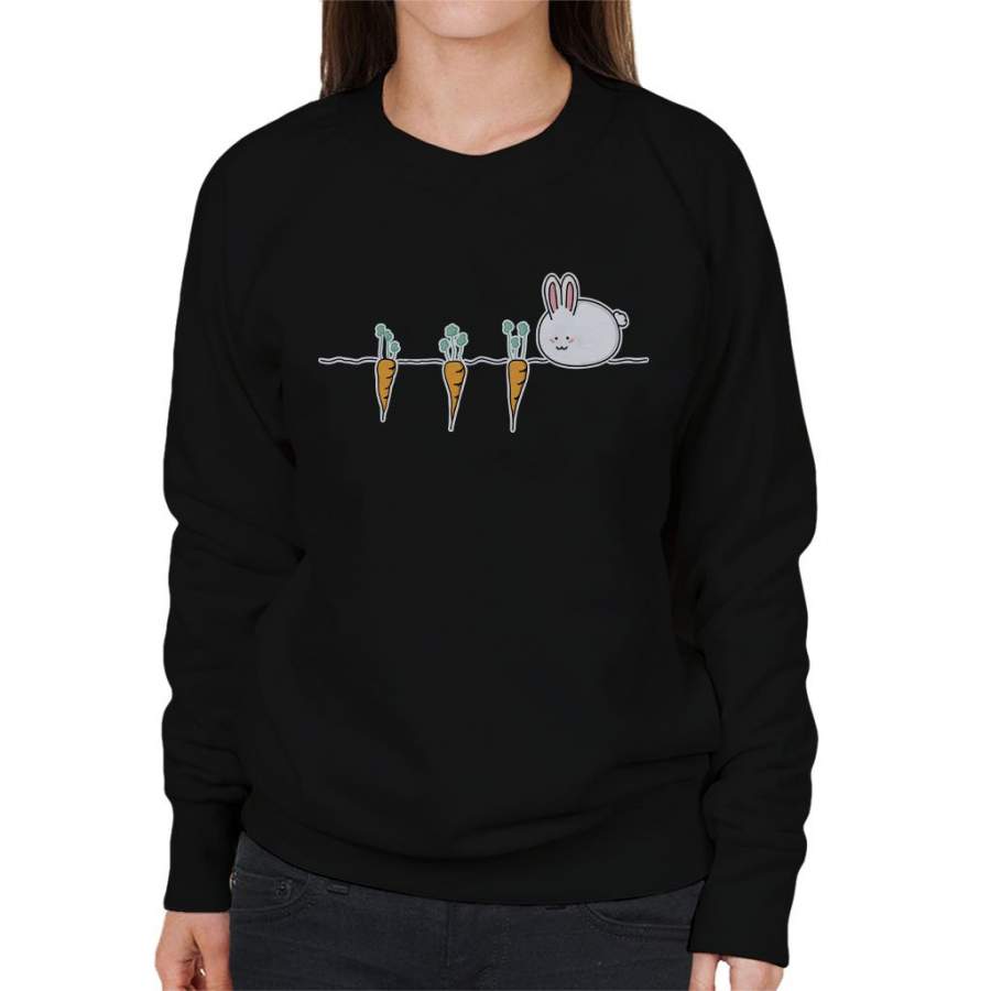 Cute Easter Bunny Rabbit With Carrots Women’s Sweatshirt