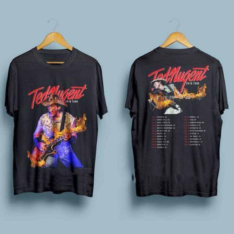 Ted Nugent Tour 2019 The Music Made Me Do It Men’s Black T-Shirt