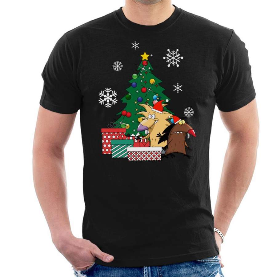 Angry Beavers Around The Christmas Tree Men’s T-Shirt