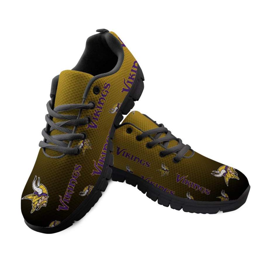 Minnesota Vikings Sneakers Repeat Print Logo Low Top Shoes