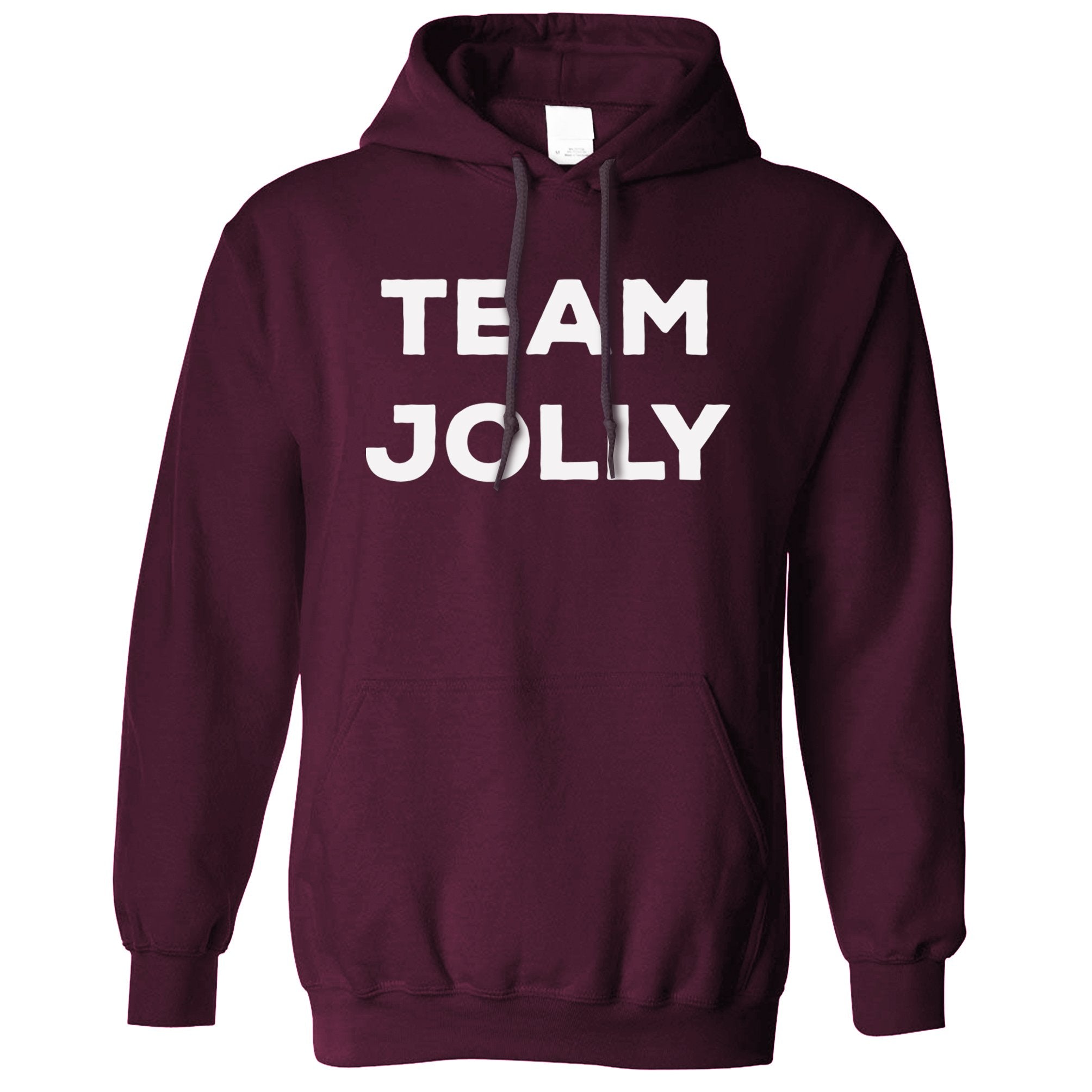 Novelty Christmas Hoodie Team Jolly Slogan Hooded Jumper