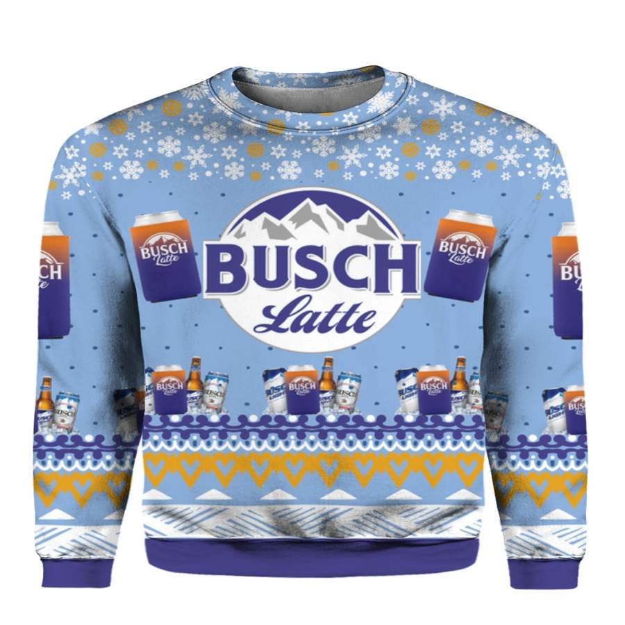 Busch Latte Beer 3D Print Ugly Christmas Sweater