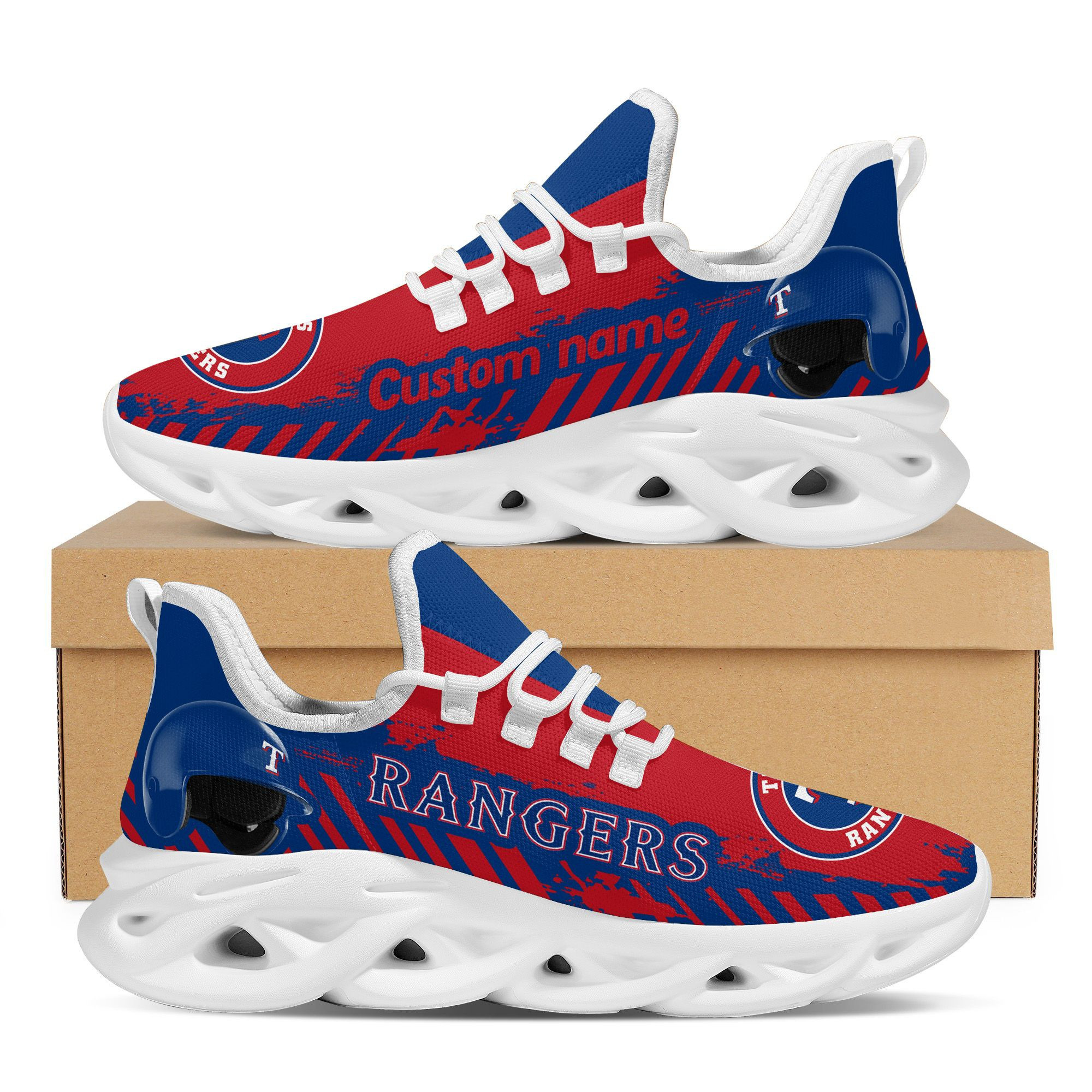 Texas Rangers  Baseball Team Helmet Custom Name Personalized Men And Women Max Soul Sneakers Shoes For Fans