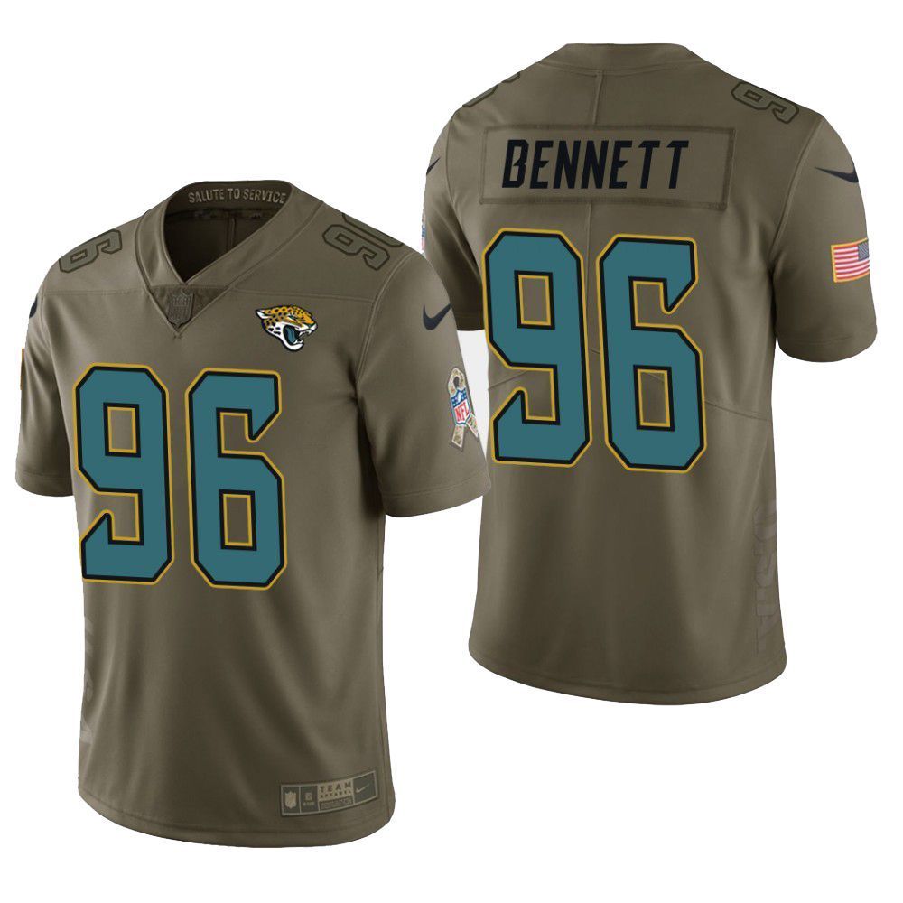 Jacksonville Jaguarsmichael Bennett Salute To Service Limited Olive Mens Jersey